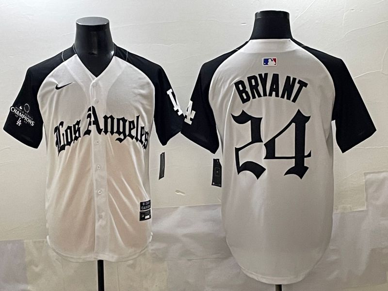 Men 2025 Los Angeles Dodgers #24 Bryant White black Five generations Joint Name Nike MLB Jersey style 5269